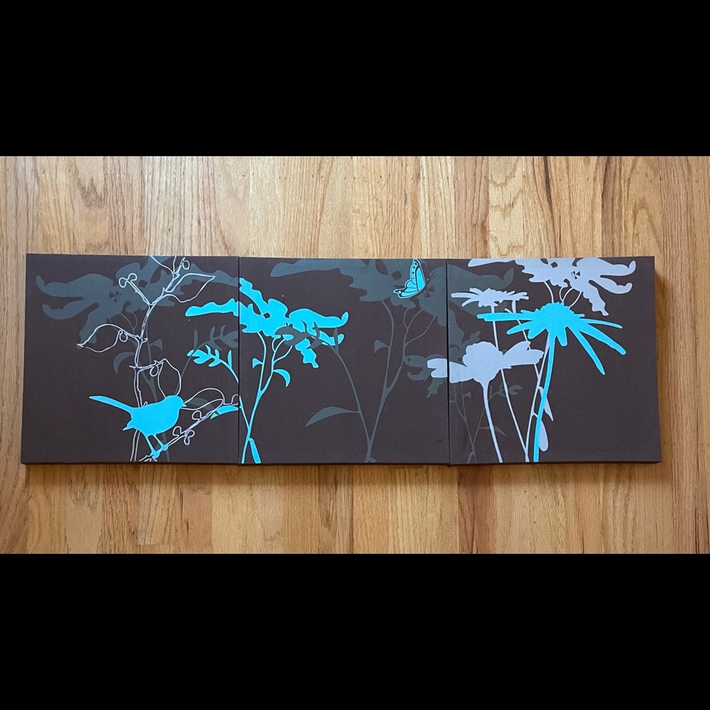 GUC Birds In The Garden Wall Art-3 piece Set